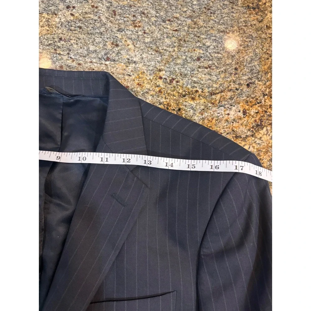 Banana Republic Mens Navy Blue Pinstripe Two Button Blazer Suit Jacket 40R